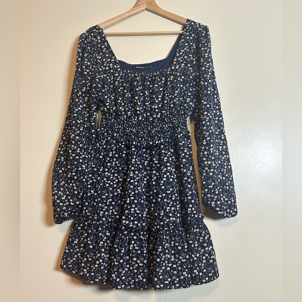 Missguided blue floral dress